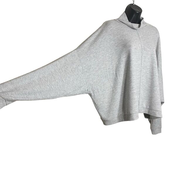 Lucky Brand Top XL Gray Cloud Jersey Mock Neck Oversized Long Sleeve Lightweight - Picture 6 of 14